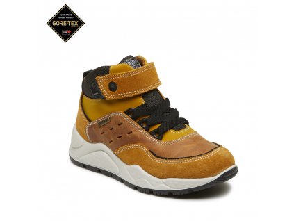 Chlapecké kotníkové tenisky kožené s gumičkami a suchým zipem - Gore-Tex 2393644