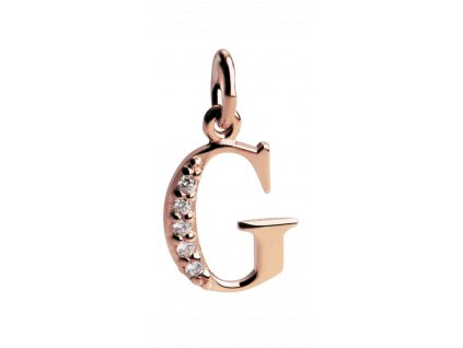Silber Anhänger G mit Zirkonia