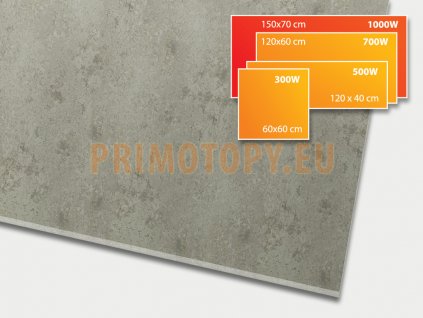 ECOSUN 1050 CR Beton, keramický topný infrapanel 1050 W