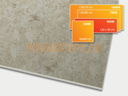 ECOSUN 500 CR Concrete Taupe, keramický topný infrapanel 500 W