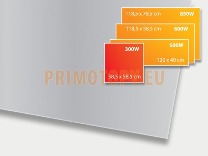 ECOSUN 300 GS Platinum Grey, sálavý skleněný panel 300 W