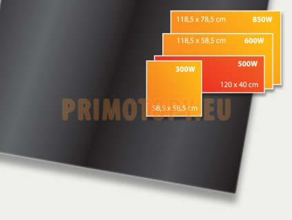 ECOSUN 500 GS Black, sálavý skleněný panel 500 W