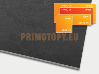 ECOSUN 700 CR Basalt black, keramický topný infrapanel 700 W