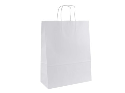 Printek3D papírová taška s kroucenými uchy 54x15x49 cm - bílá
