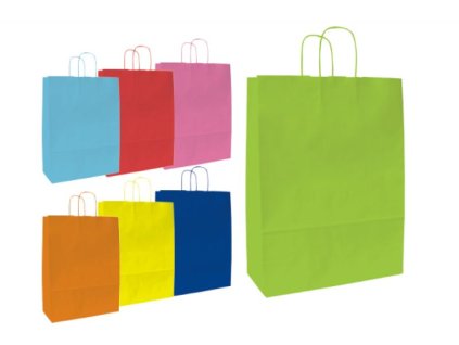 Printek3D barevná papírová taška s krouceným uchem - 23x10x32
