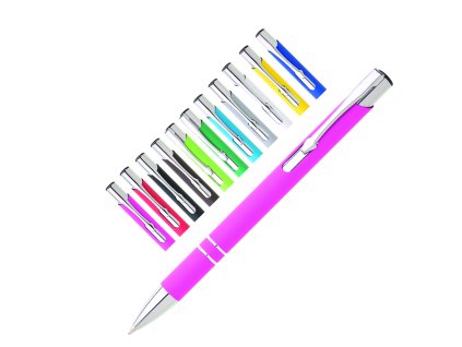 Printek3D kovová propisovací tužka s pogumovaným povrchem - bílá