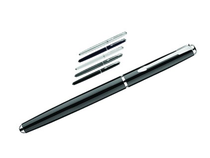 Printek3D kovové kuličkové pero se stříbrnými doplňky - stříbrná