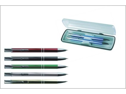 Printek3D kovová sada propisky a mikrotužky s plastovou krabičkou - různé barvy