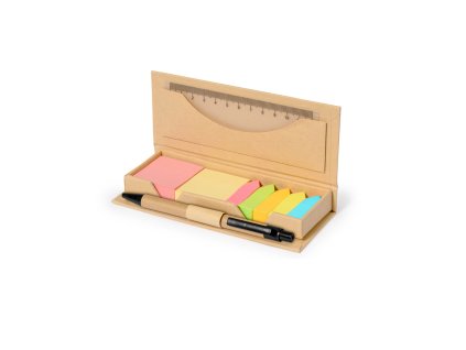 Printek3D kancelářská sada z recyklovaného kartonu s lepicími lístky a pravítkem