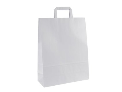 Papírová taška 70gr. plochá ucha-bílá-45x17x48