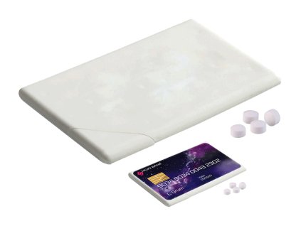 Printek3D bonbony bez cukru ve tvaru kreditky s uv tiskem