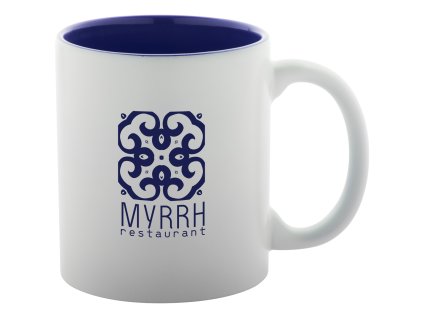 Printek3D bílý keramický hrnek s barevným vnitřkem 350ml - bílo-zelený