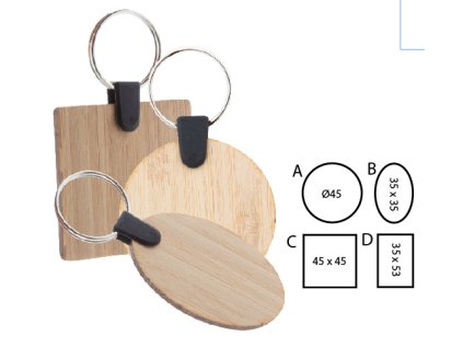 Printek3D bambusový přívěšek na klíče z překližky