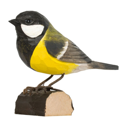 vyrezavany dreveny ptacek sykora konadra wildlife garden