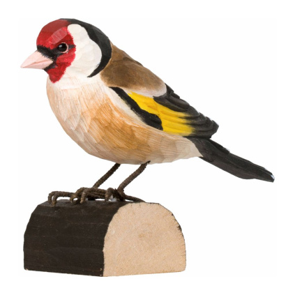 vyrezavany dreveny ptacek stehlik obecny wildlife garden