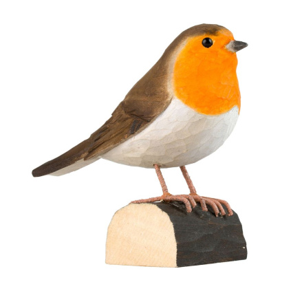 vyrezavany dreveny ptacek cervenka obecna wildlife garden