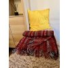 Deka s proužky se vzorem vínovo oranžová