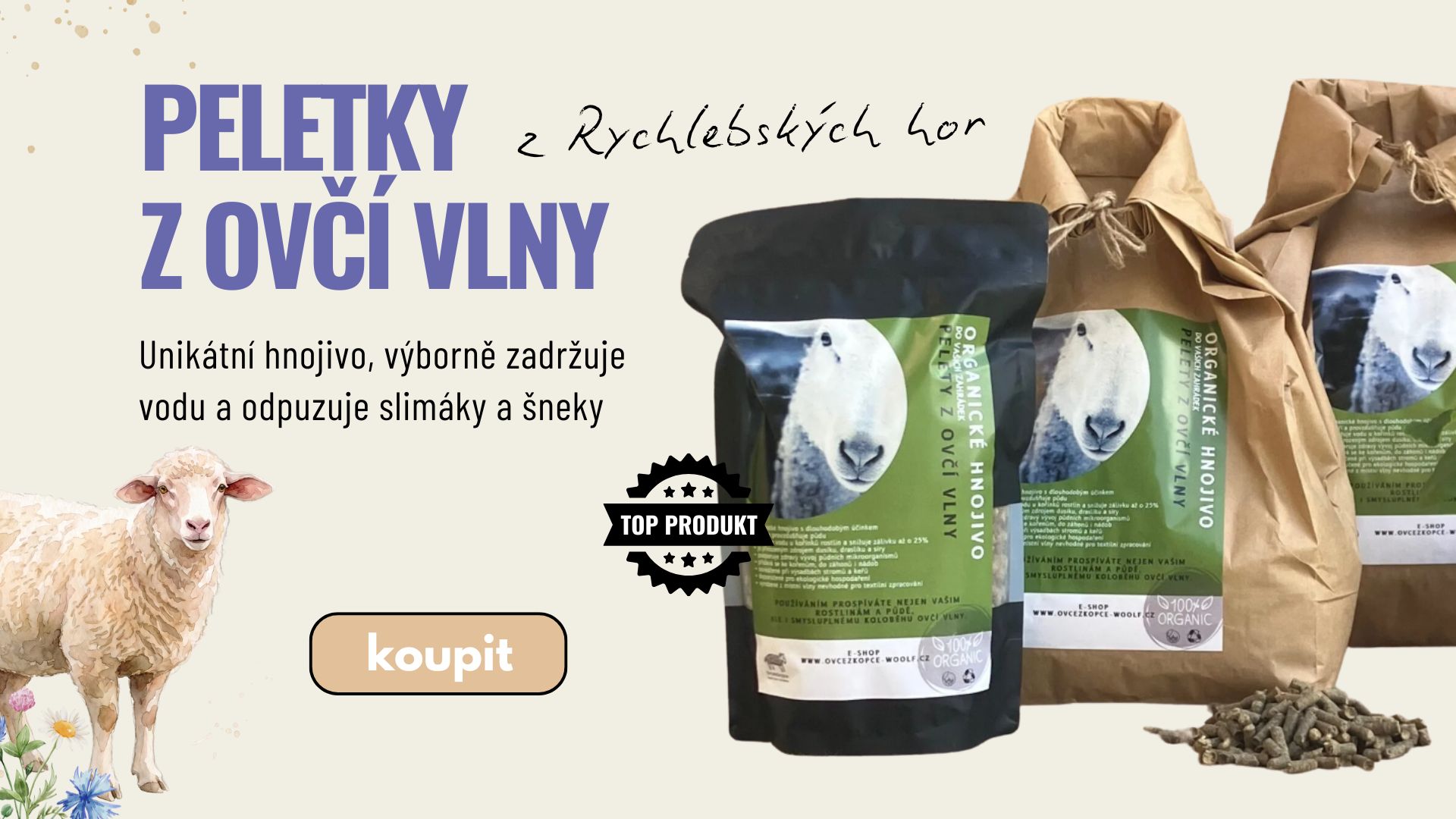 Peletky z ovčí vlny