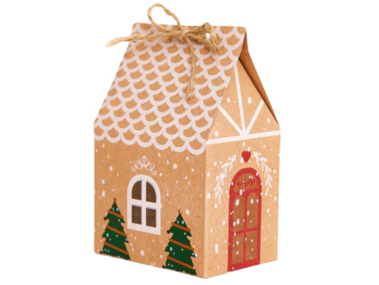 Krabička papírová domeček vánoční 12 ks