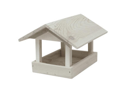 Krmítko dřevěné pro ptáky, šedá