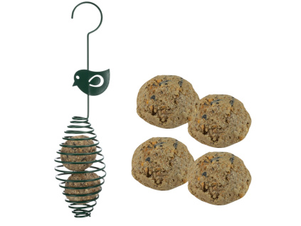 VÝHODNÝ SET - Spirálové krmítko zelená, lojové koule 4 ks