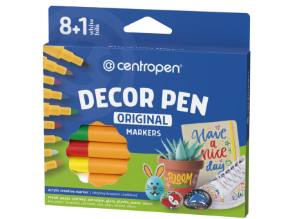 Značkovač akrylový Decor Pen 2738, sada 8+1 ks 1,5 mm