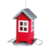 Krmítko kovové domeček, červená