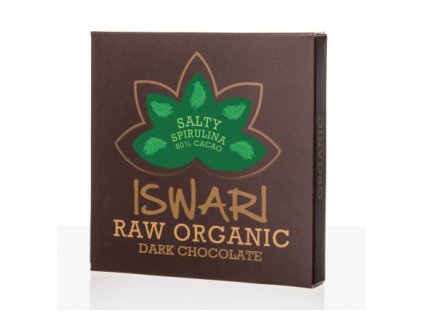 ISWARI ČOKOLÁDA SALTY SPIRULINA 80 % BIO RAW 75 g