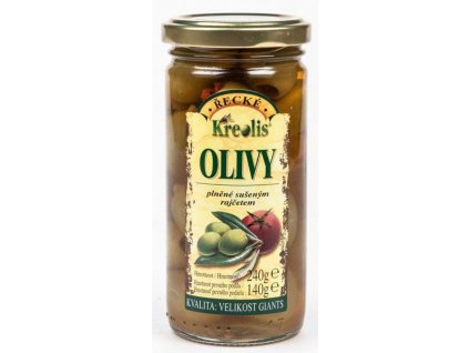 Řecké olivy se sušenými rajčaty KREOLIS 240 g KREOLIS