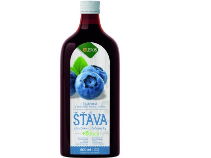 Funkční šťáva Borůvka + 5 bylin 500ml