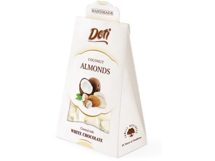 Mandle v bílé čokoládě s kokosem - dárková taštička 100g