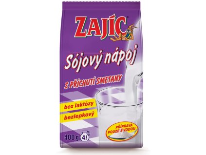 Sójový nápoj Zajíc s příchutí smetany 400g sáček