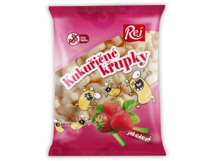 Kukuřičné křupky jahodové 90g