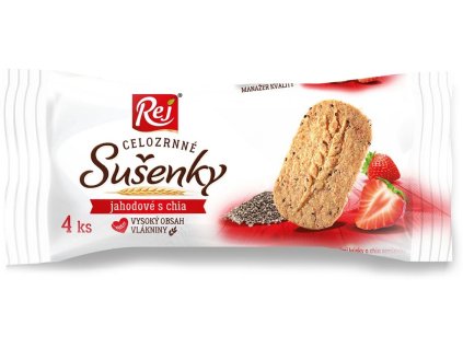 Sušenky klasy celozrnné jahodové s chia 34g