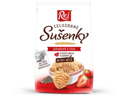 Sušenky celozrnný mix jahodové s chia 190g