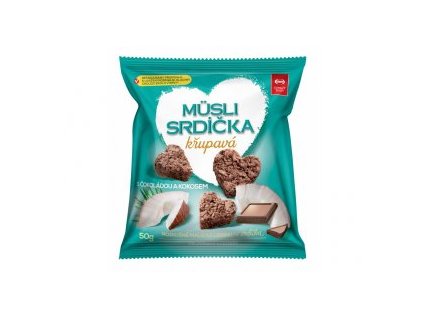 000003031 88327 musli srdicka krupava s cokoladou a kokosem 50g