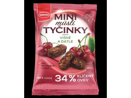 Mini müsli tyčinky s višněni bez lepku 70 g SEMIX