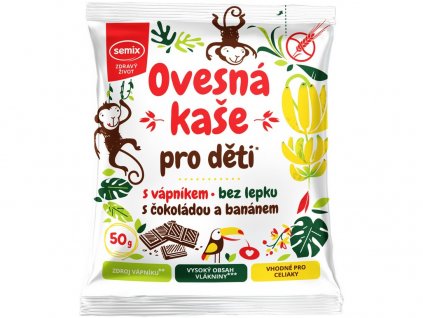 69372 ovesna kase pro deti s vapnikem s cokoladou a bananem 50g