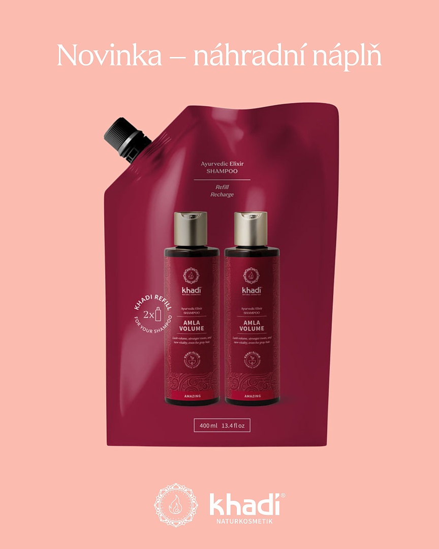NOVINKA - KHADI ELIXÍR ŠAMPÓN AMLA OBJEM REFILL - 400 ML