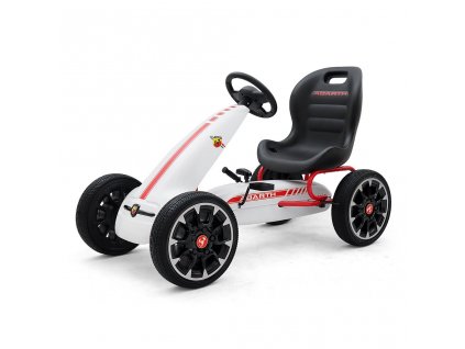 Detská šliapacia motokára Go-kart Milly Mally Abarth biela