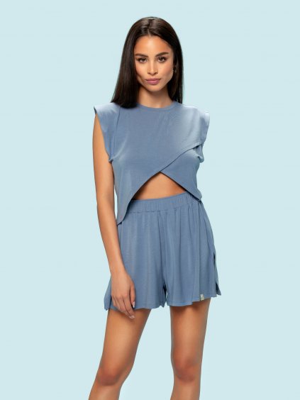 Dámske Tencel pyžamo FANCY - modrá