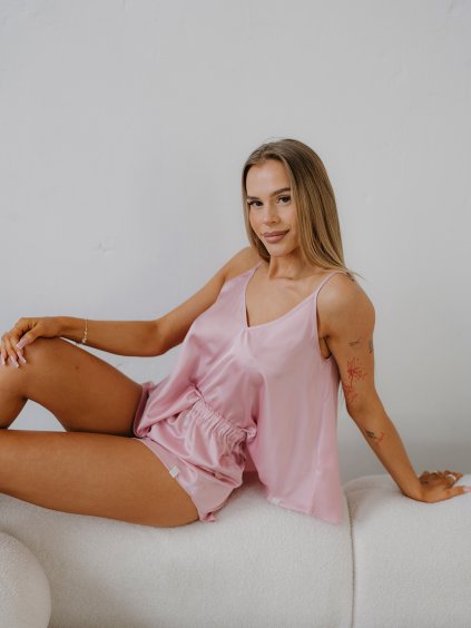 Dámske saténové pyžamo FAIRY - ružová