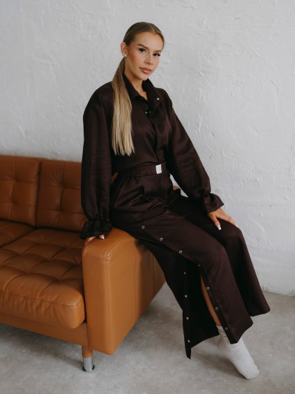 Dámske nohavice Tencel - Linen DAY SUMMER - CHOCCO hnedá