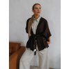 Dámske Kimono Tencel - Linen DAY VARIÉ - CHOCCO hnedá