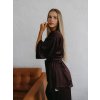 Dámske saténové Kimono LAVISH Simple - CHOCCO hnedá