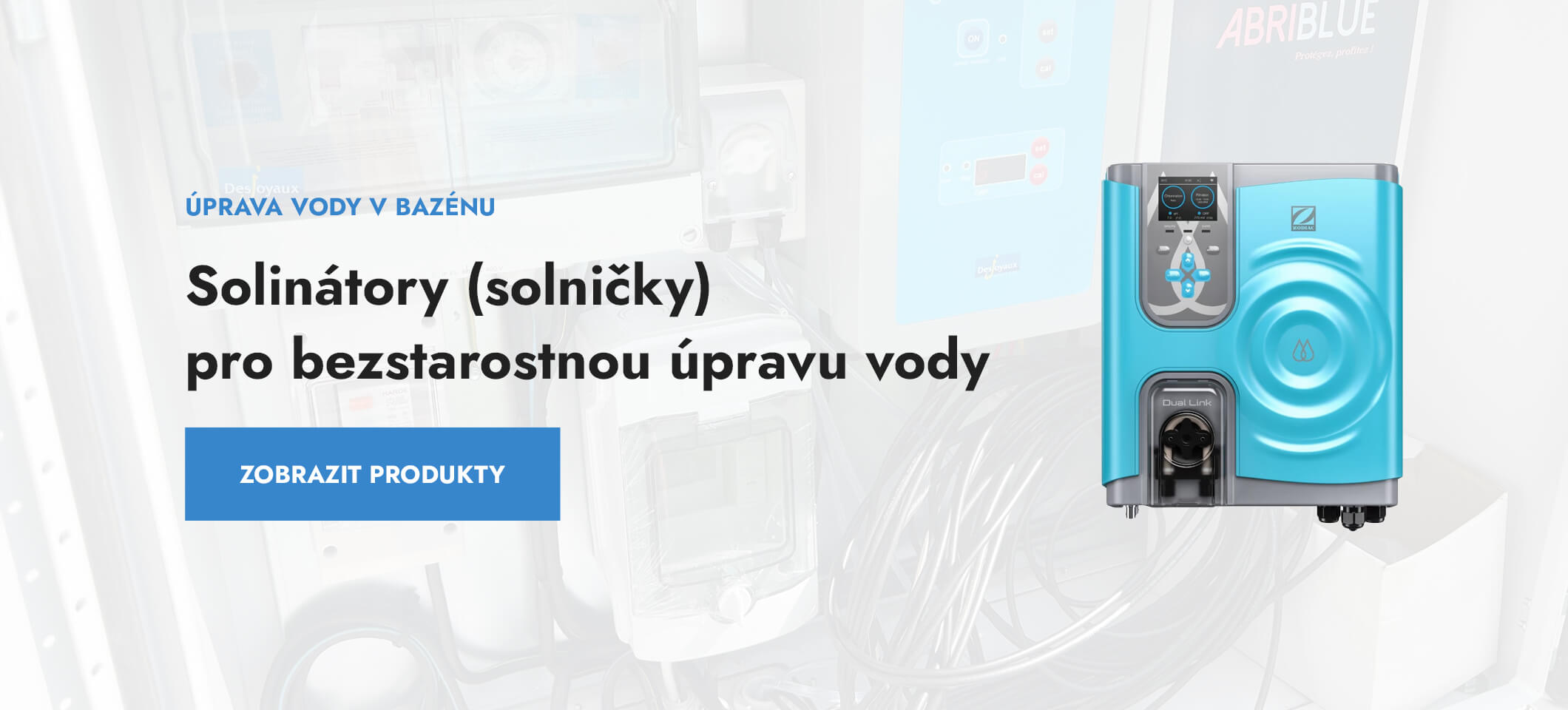 Solinátory a solničky pro úpravu vody v bazénu