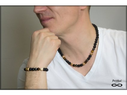 Pánsky náramok a náhrdelník "Pulzujúca láva"