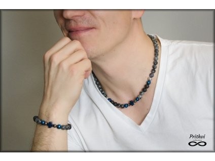 Pánsky náramok a náhrdelník "Nočný jazdec"