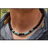Pánsky náhrdelník Lávový kameň Tyrkys 1 3D