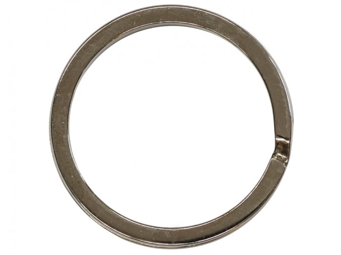 Plochý kovový kroužek na klíče z niklu
